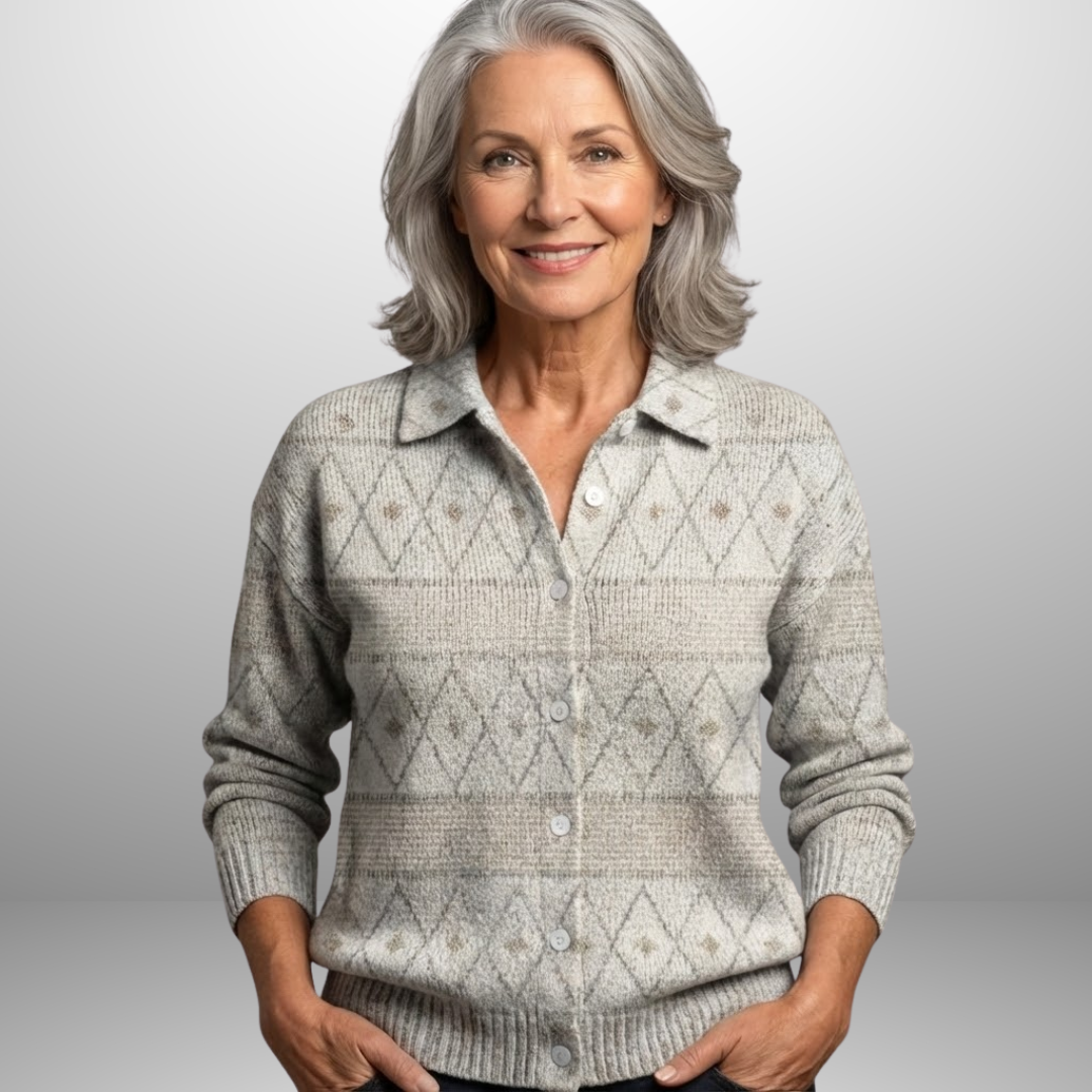 Keira | Vintage Abstract Buttoned Sweater