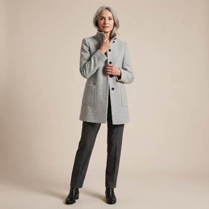 Marlow Grace | High Collar Wool Blend Jacket