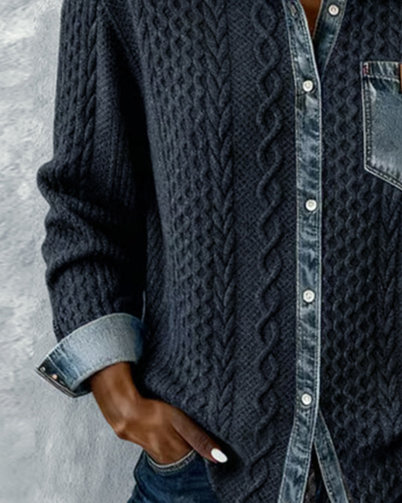 Jane | Soft Denim Patchwork Shirt