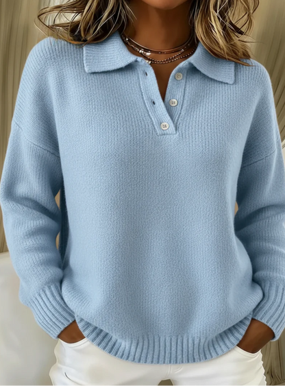Nova | Soft Knit Polo Sweater