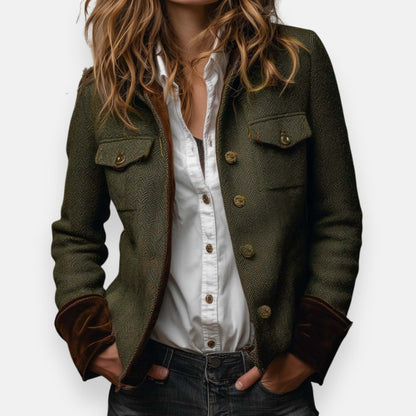 Corrie | Tweed Jacket with Velvet Details