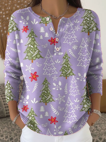 Iris I Christmas Sweater with Buttons