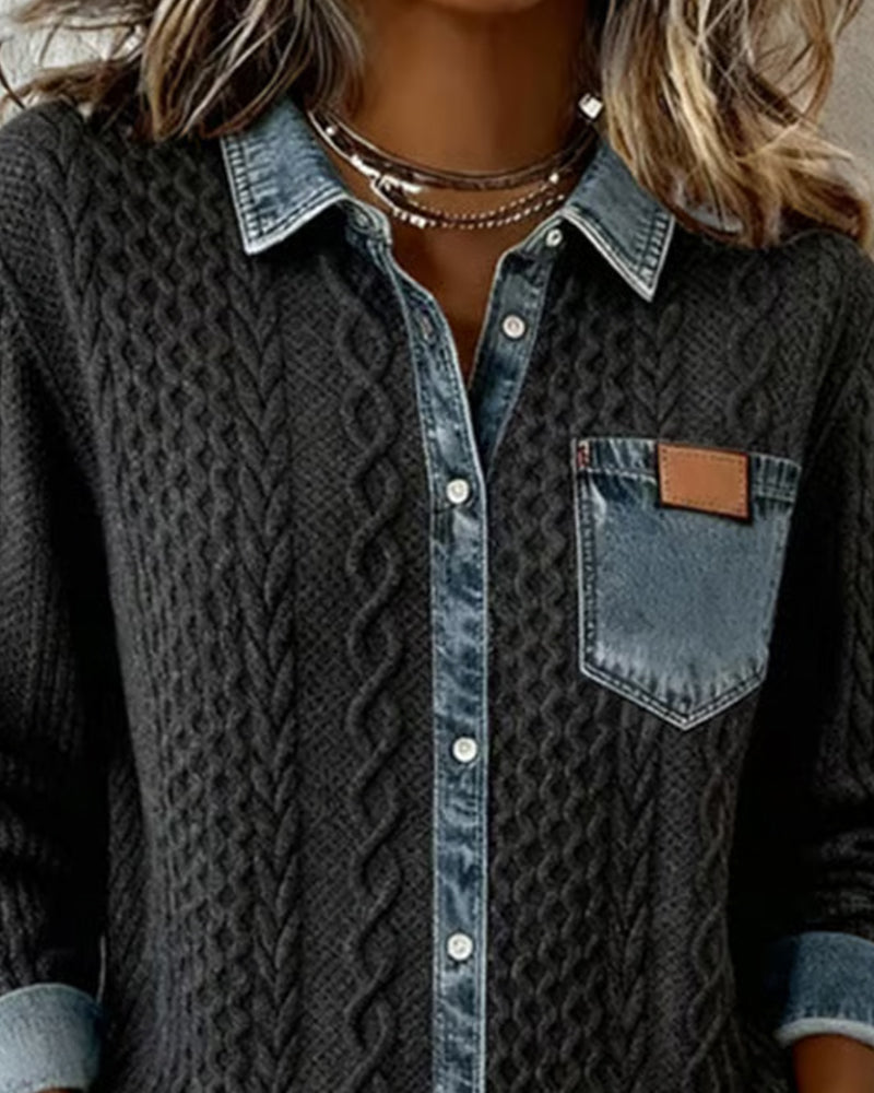 Jane | Soft Denim Patchwork Shirt