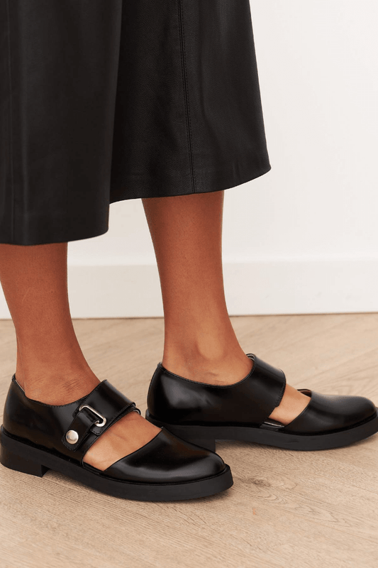 Allison | Black Buckle Loafers