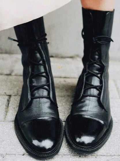 Victoria | Polished Lace Up Boots