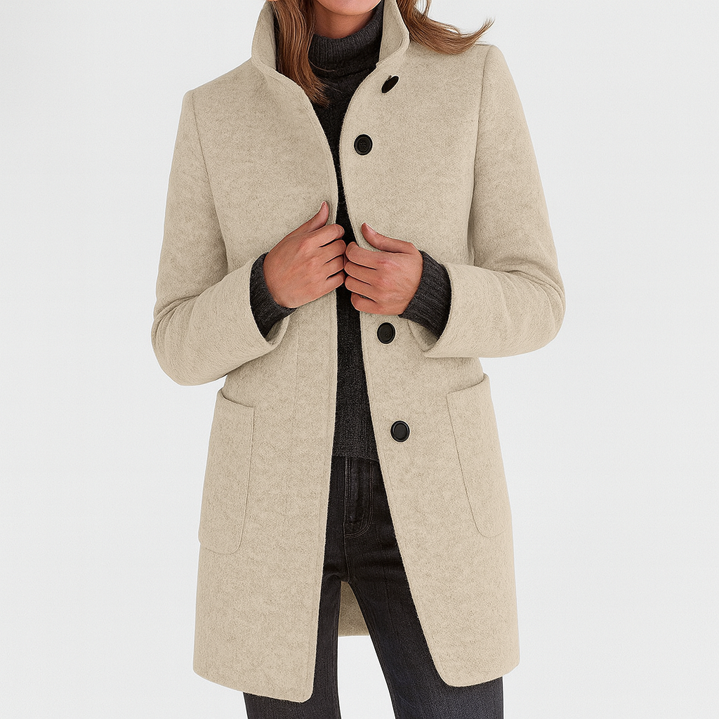 Marlow Grace | High Collar Wool Blend Jacket