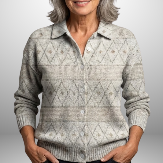 Keira | Vintage Abstract Buttoned Sweater