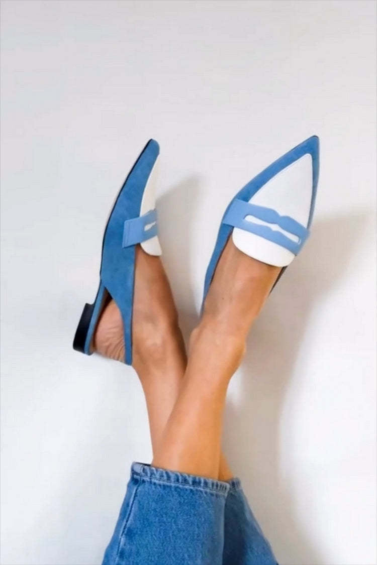Willow | Blue Slingback Loafers