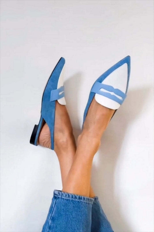 Willow | Blue Slingback Loafers