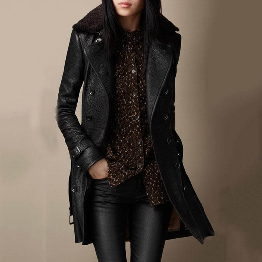Karen | Leather Three-Quarter Coat