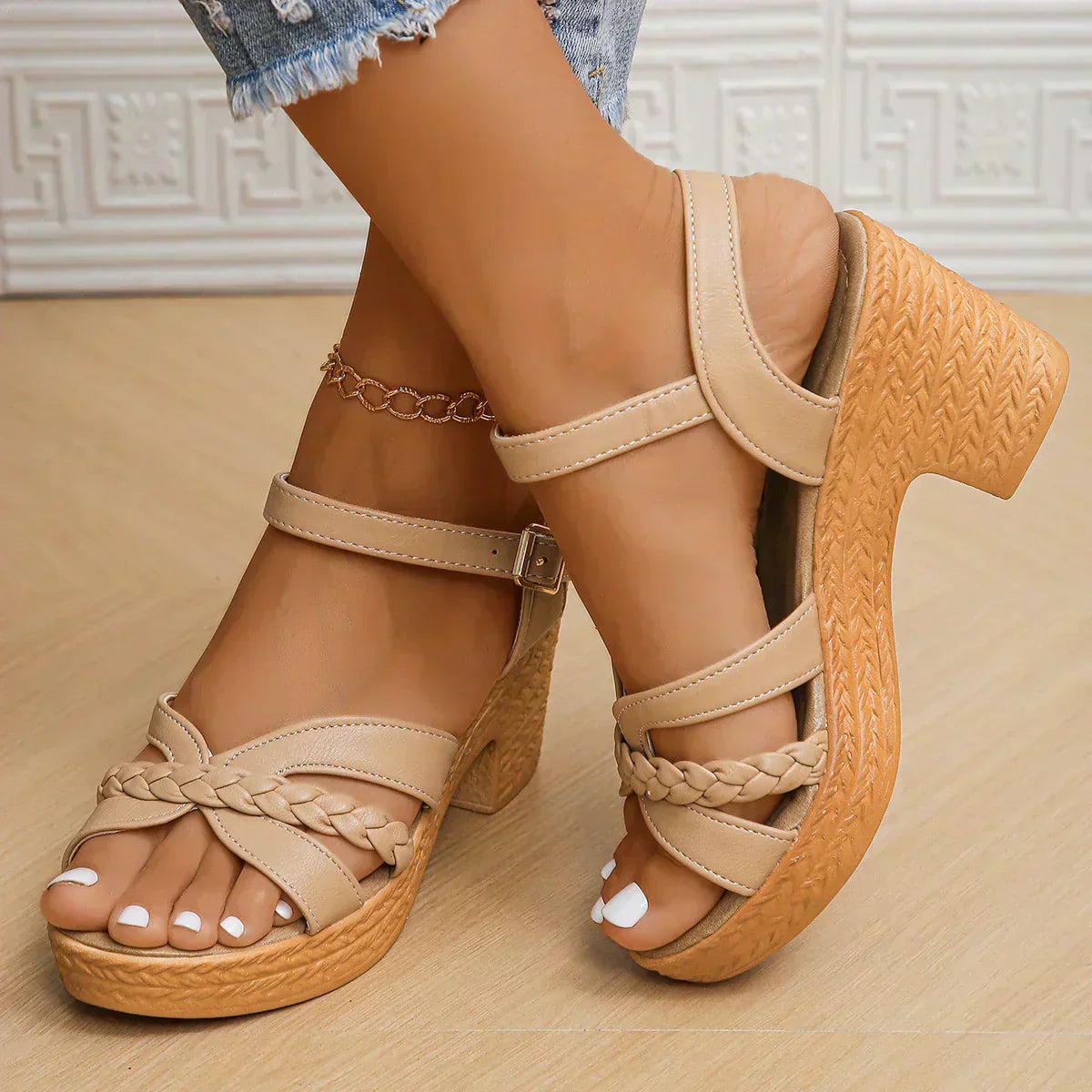 Victoria | Braided Strap Platform Sandals
