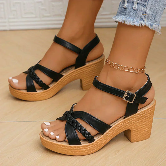 Victoria | Braided Strap Platform Sandals